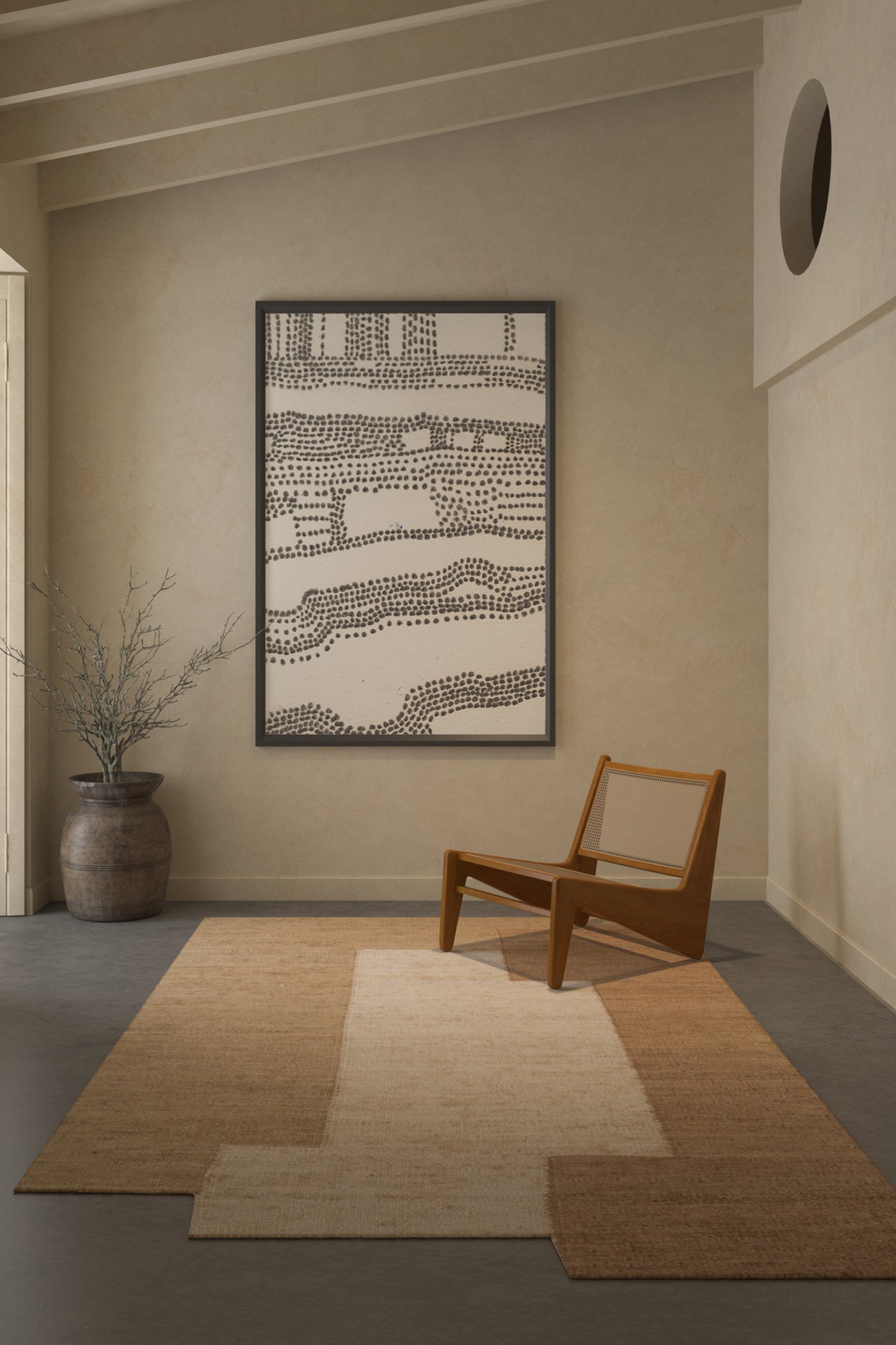 Jaipur Rugs Soft Geometric 5X8 Feet Rug| Peach & Mocha Hand Knotted Dhurrie Carpet For Living Room