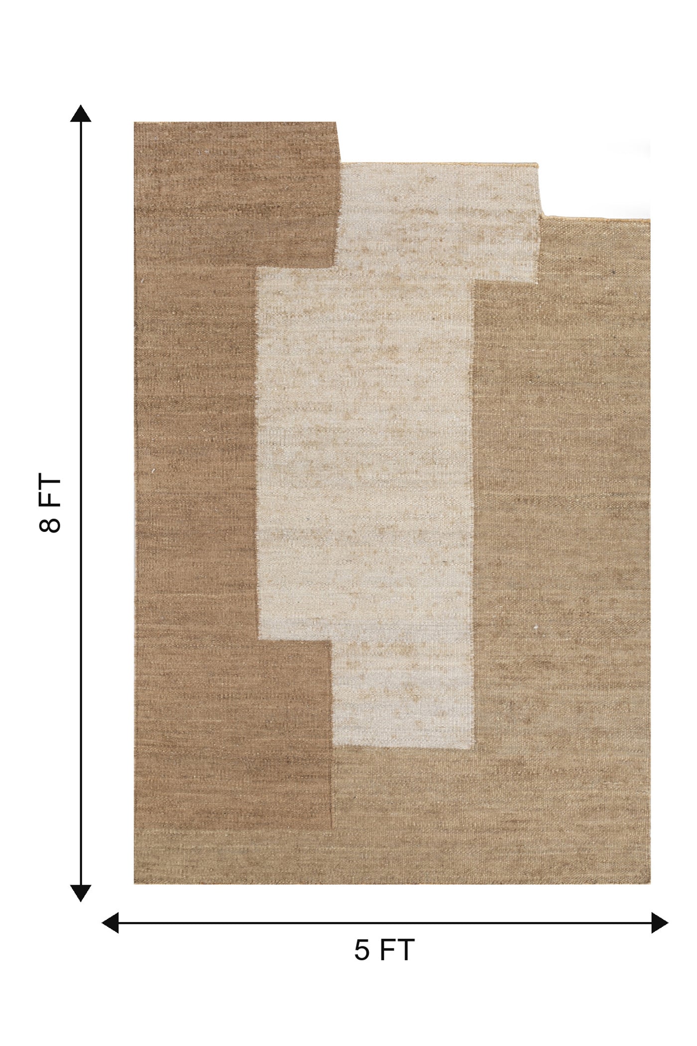 Jaipur Rugs Soft Geometric 5X8 Feet Rug| Peach & Mocha Hand Knotted Dhurrie Carpet For Living Room