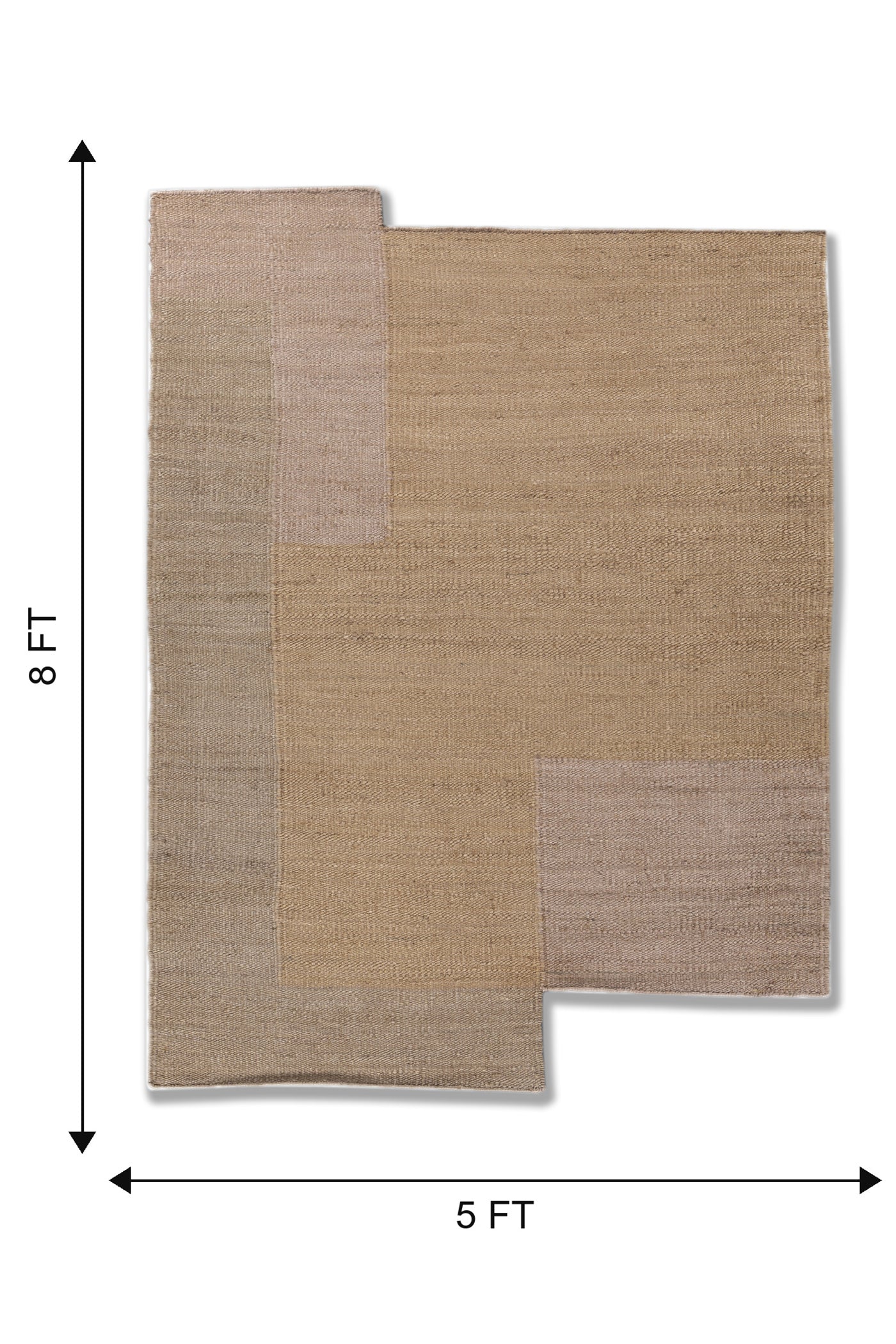 Jaipur Rugs Soft Geometric 5X8 Feet Rug| Oatmeal & Medium Brown Hand Knotted Dhurrie Carpet For Living Room