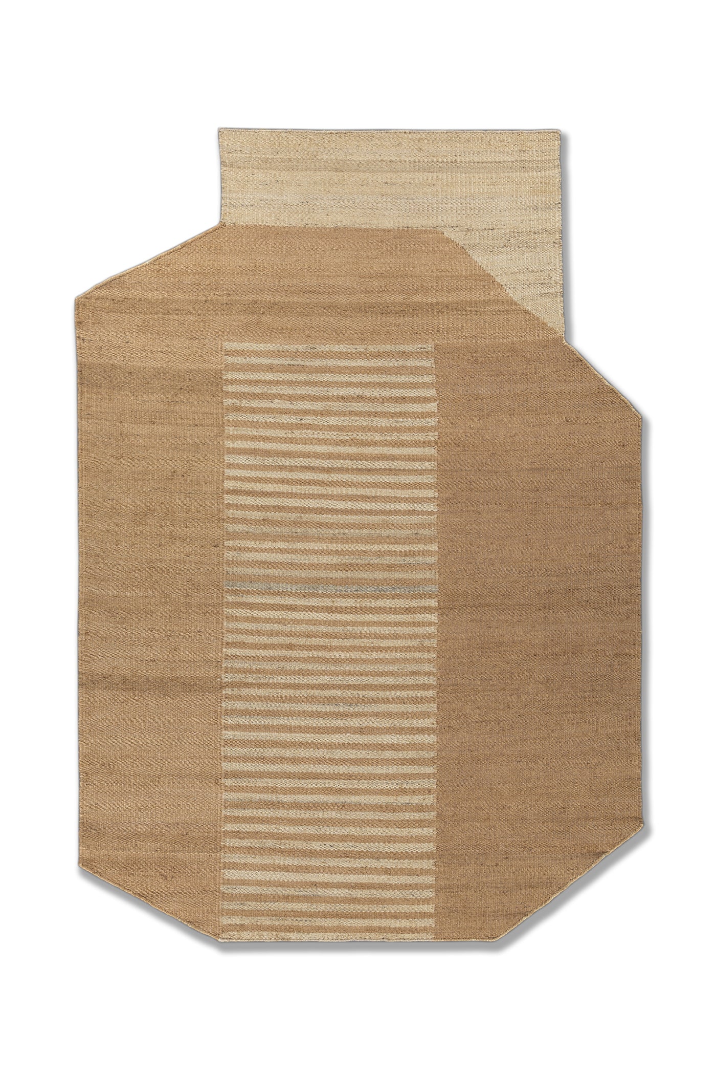 Jaipur Rugs Soft Geometric 5X8 Feet Rug| Mocha & Peach Hand Knotted Dhurrie Carpet For Living Room