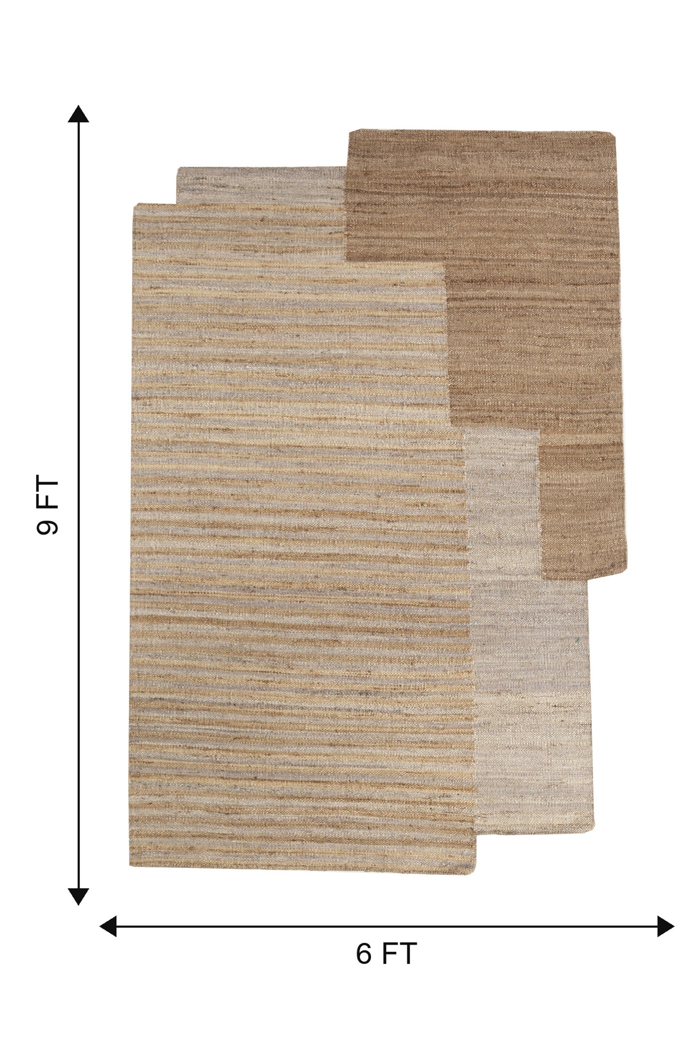 Jaipur Rugs Soft Geometric 6X9 Feet Rug| Silver Mink & Oatmeal Hand Knotted Dhurrie Carpet For Living Room
