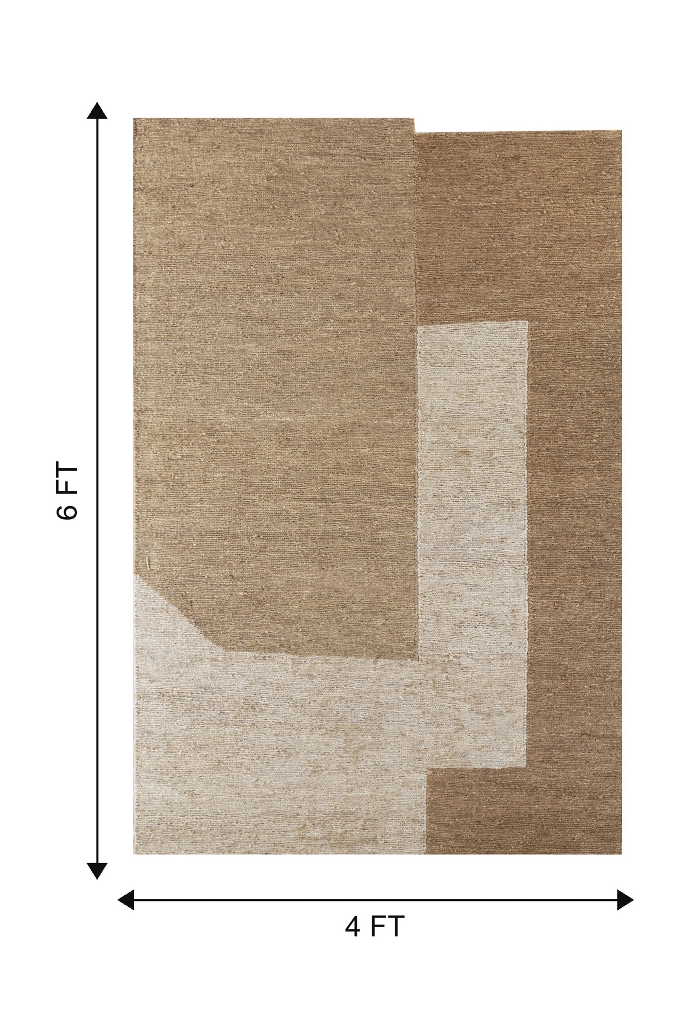 Jaipur Rugs Soft Geometric 4X6 Feet Rug| Peach & Cloud White Hand Knotted Dhurrie Carpet For Living Room