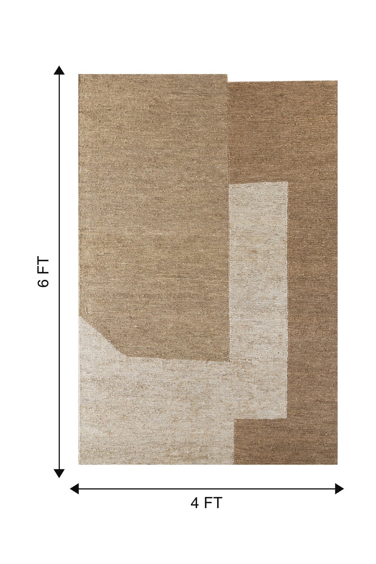 Jaipur Rugs Soft Geometric 4X6 Feet Rug| Peach & Cloud White Hand Knotted Dhurrie Carpet For Living Room