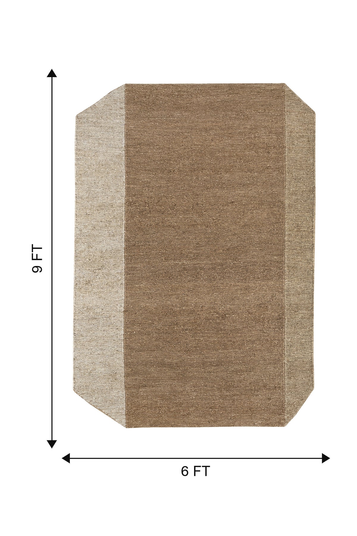 Jaipur Rugs Soft Geometric 6X9 Feet Rug| Mocha & Cloud White Hand Knotted Dhurrie Carpet For Living Room