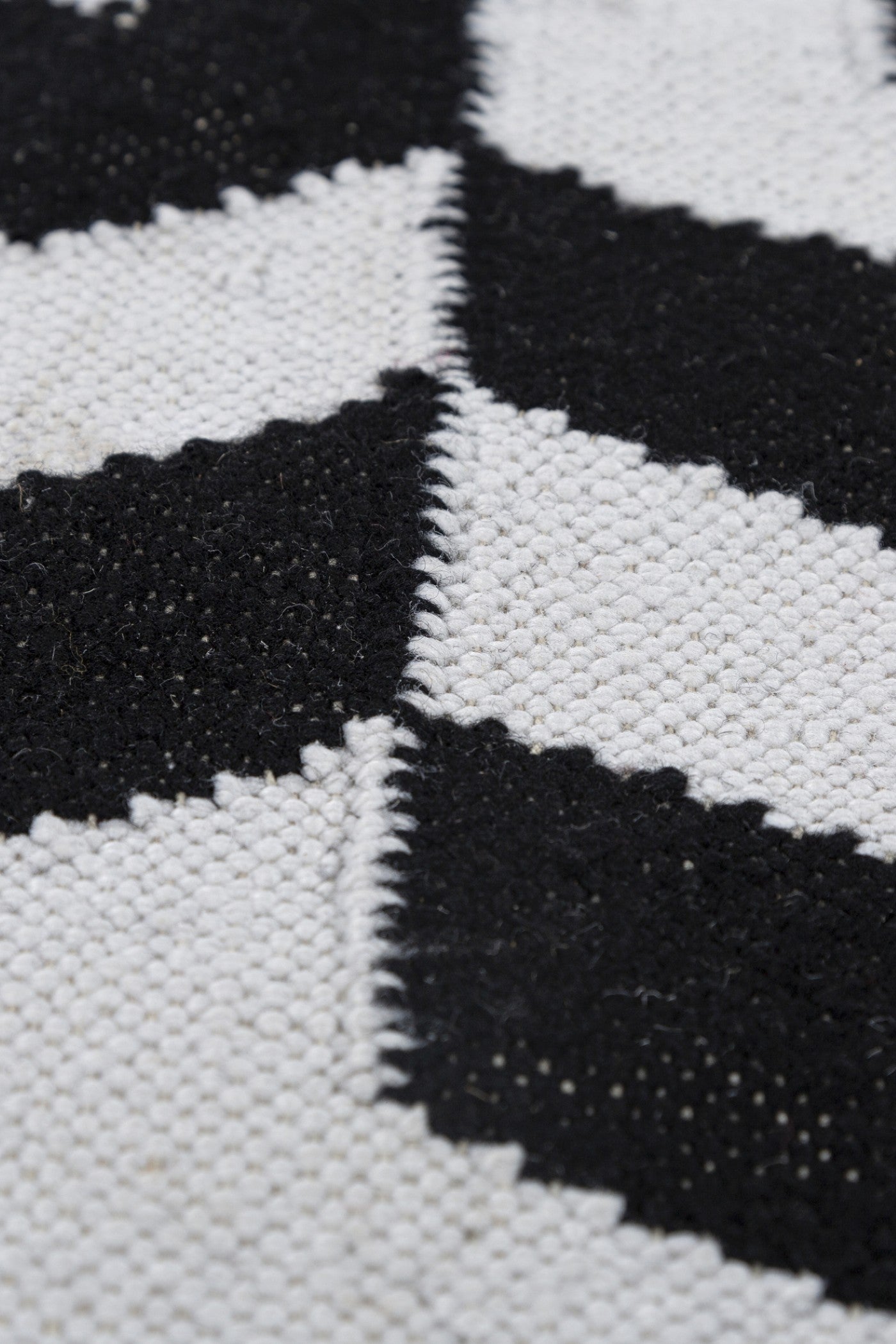 Jaipur Rugs Soft Geomatric 6X9 Feet Rug| Ebony & Undyed White Hand Knotted Dhurrie Carpet For Living Room