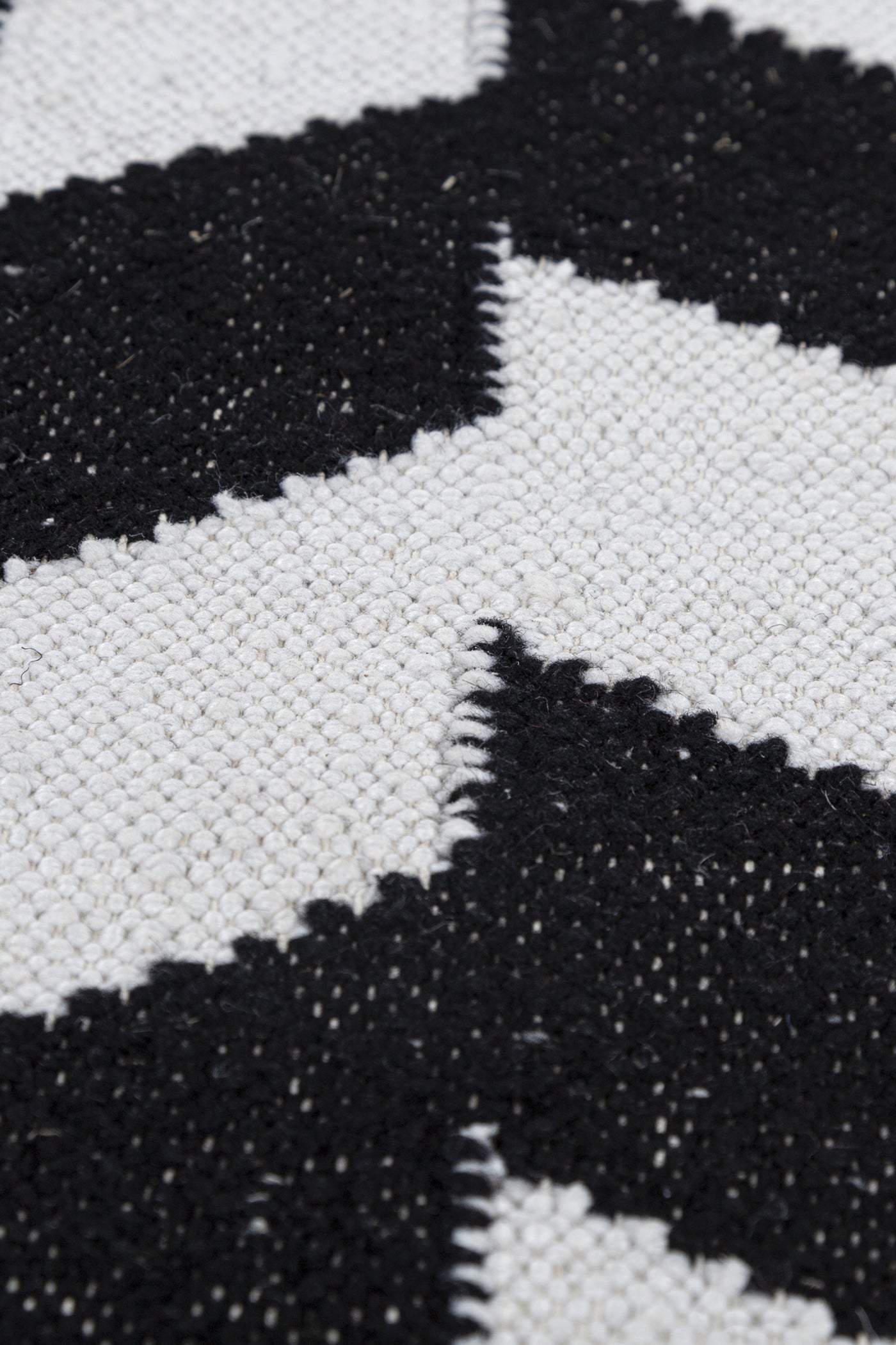Jaipur Rugs Soft Geometric 6X9 Feet Rug| Ebony & Undyed White Hand Knotted Dhurrie Carpet For Living Room