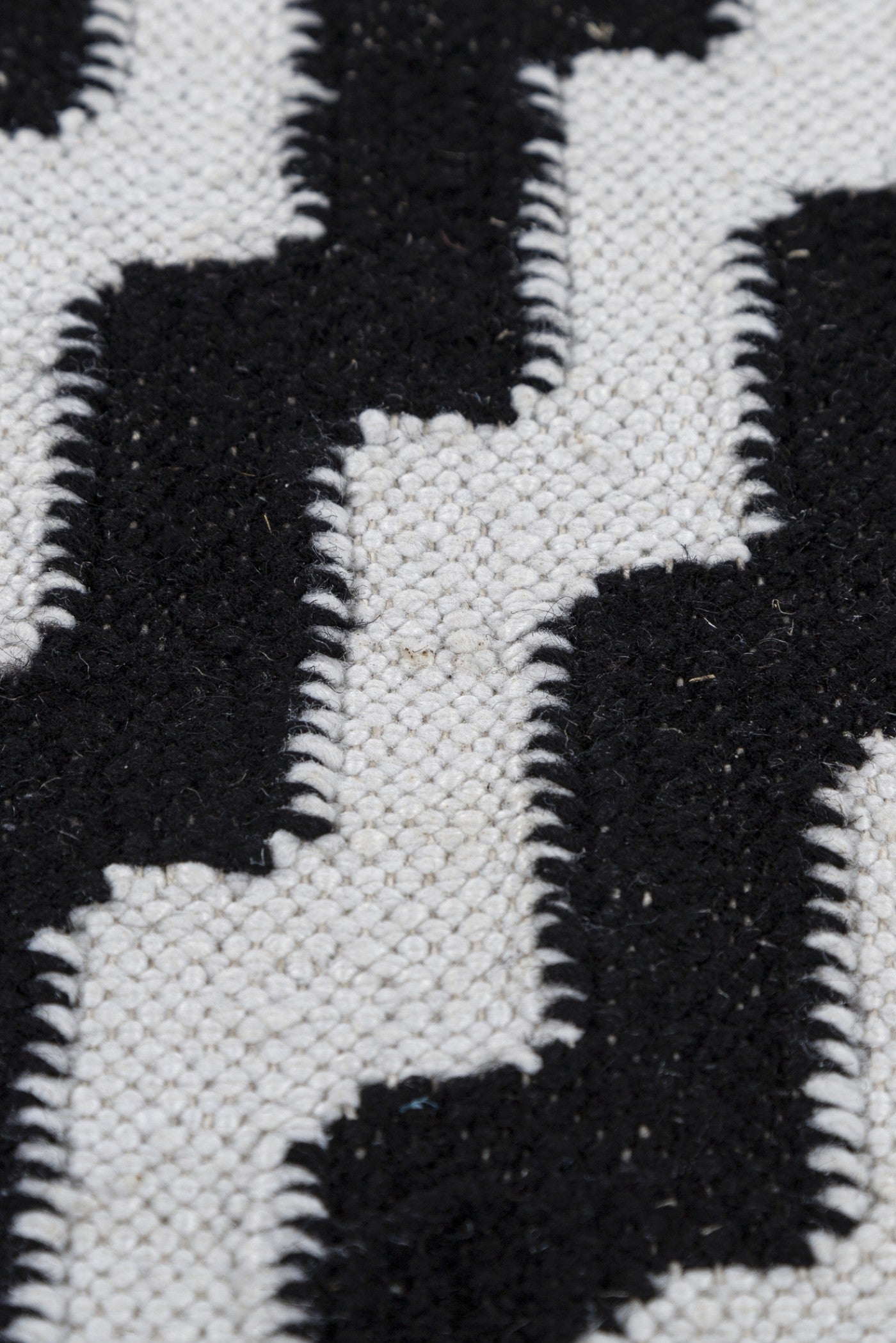 Jaipur Rugs Soft Chevron 6X9 Feet Rug| Ebony & Undyed White Hand Knotted Dhurrie Carpet For Living Room
