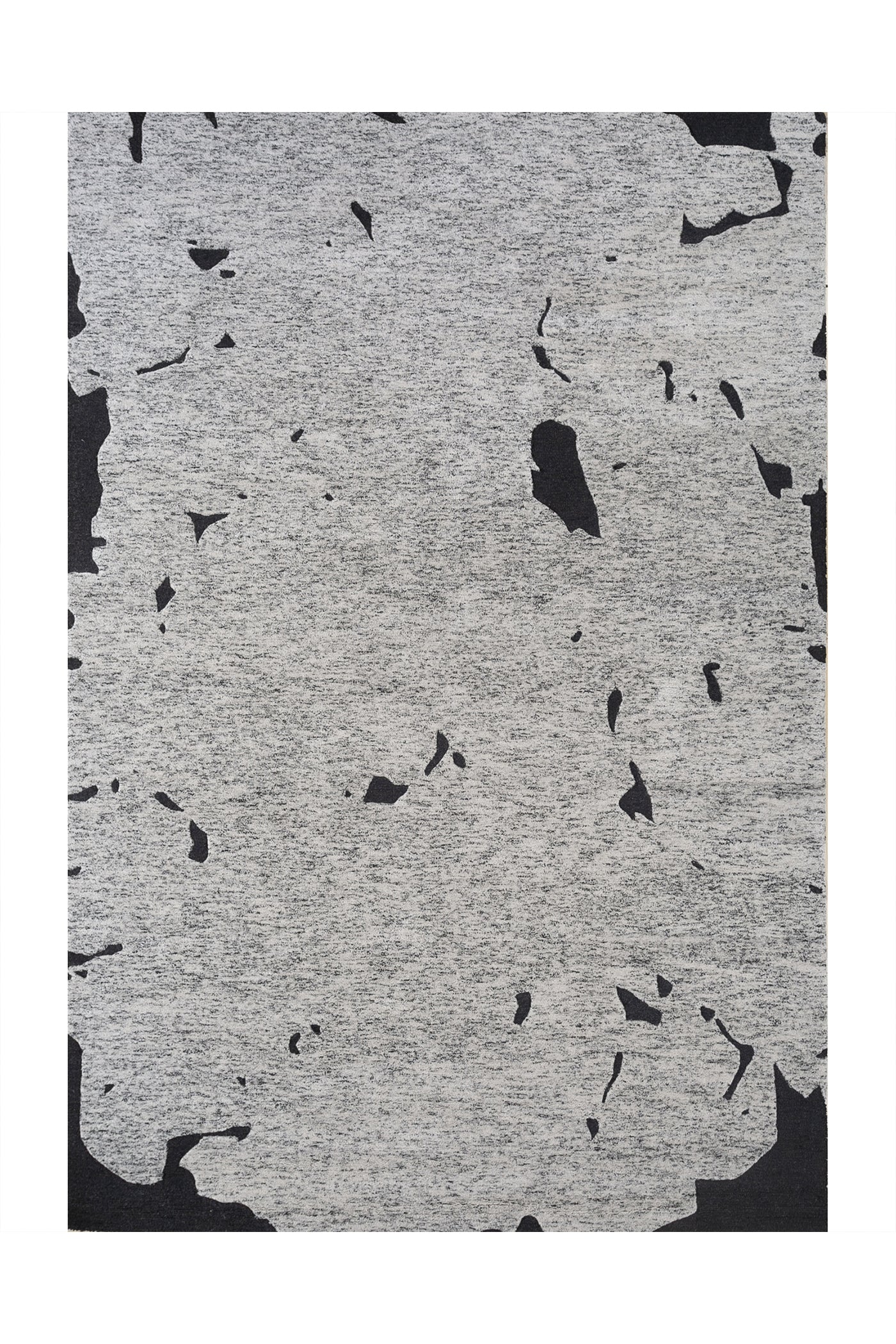 Jaipur Rugs Soft Abstract 4X6 Feet Rug| White & Ebony Hand Tufted Rug Carpet For Living Room