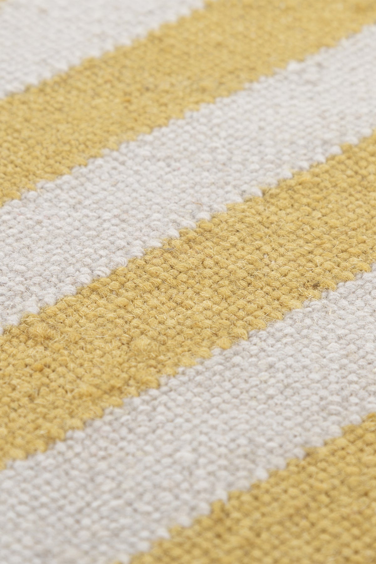Jaipur Rugs Soft Striped 5X8 Feet Rug| White & Nugget Gold Hand Knotted Dhurrie Carpet For Living Room