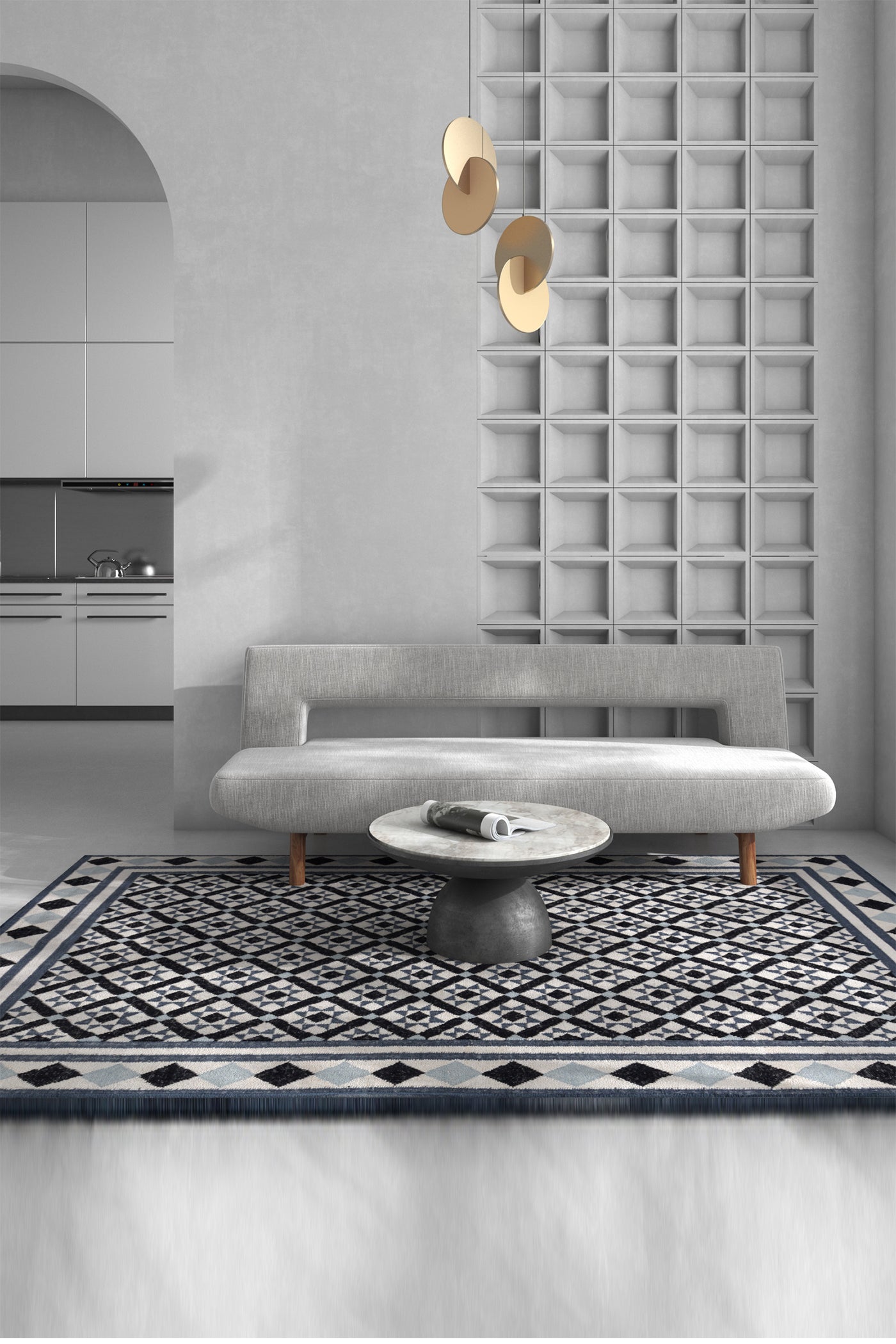 Jaipur Rugs Soft Trellis 6X9 Feet Rug| White & Indigo Blue Hand Knotted Dhurrie Carpet For Living Room