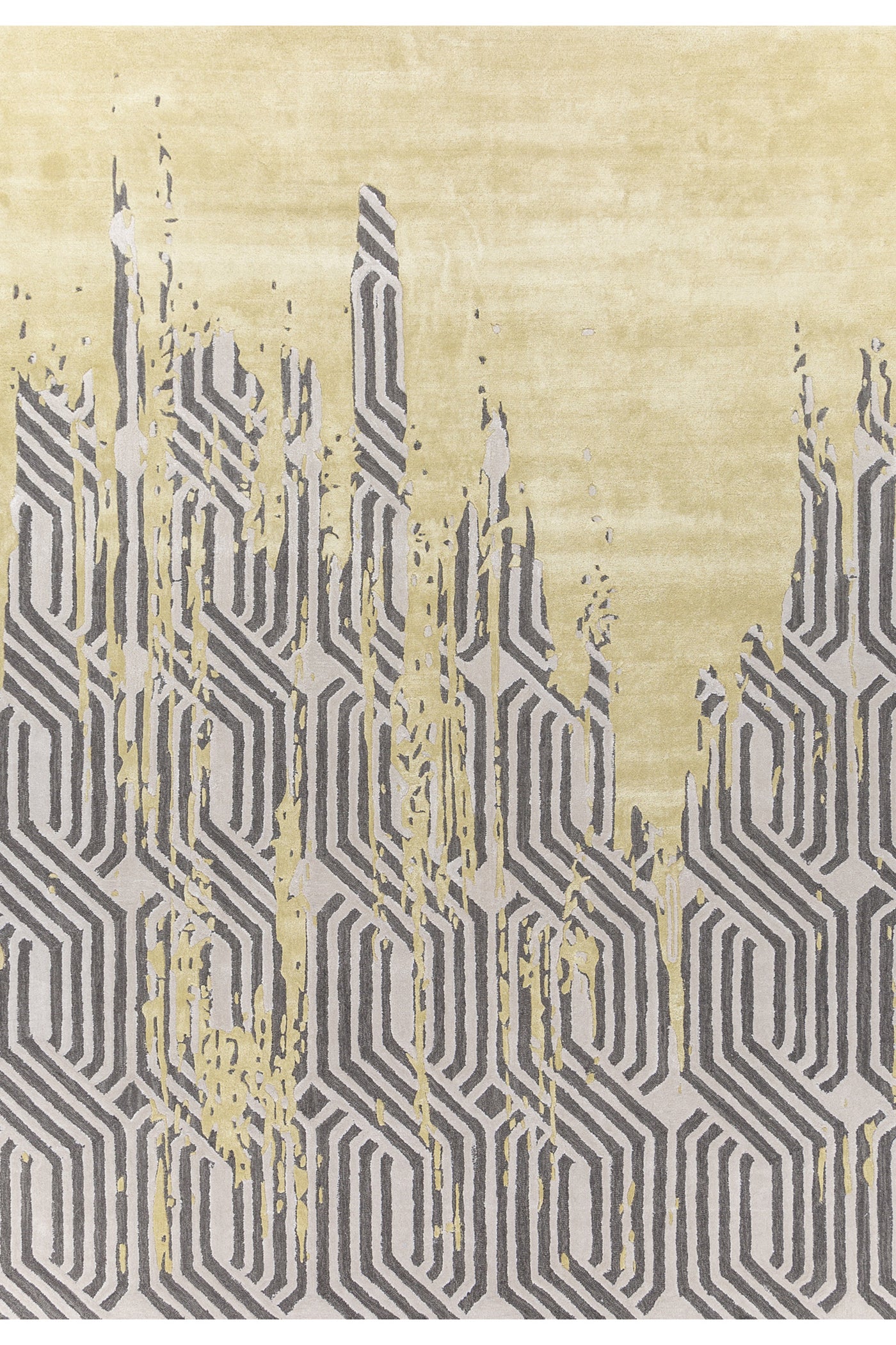 Jaipur Rugs Soft Abstract 5X8 Feet Rug| Fresh Lemonade & Liquorice Hand Tufted Rug Carpet For Living Room