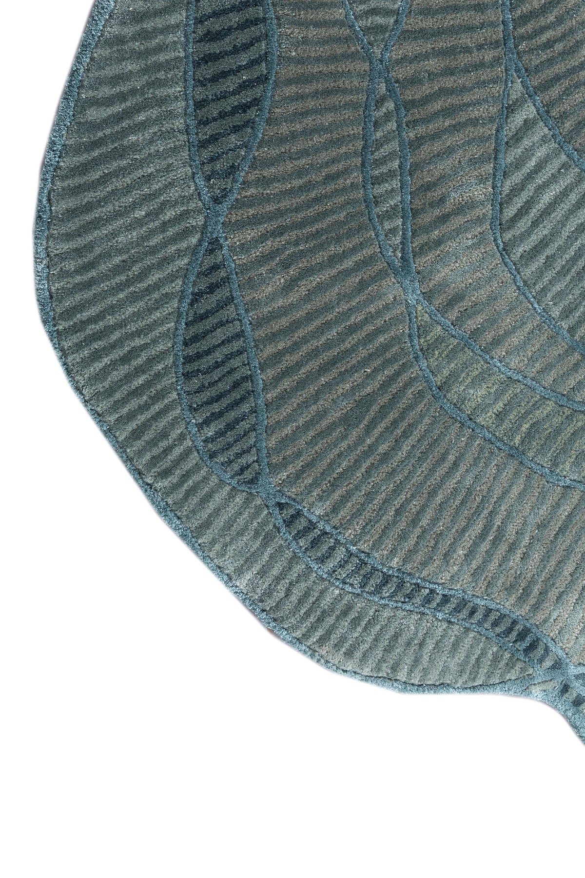 Jaipur Rugs Soft Abstract 6X9 Feet Rug| Aruba Blue & Silver Sea Moss Hand Tufted Rug Carpet For Living Room