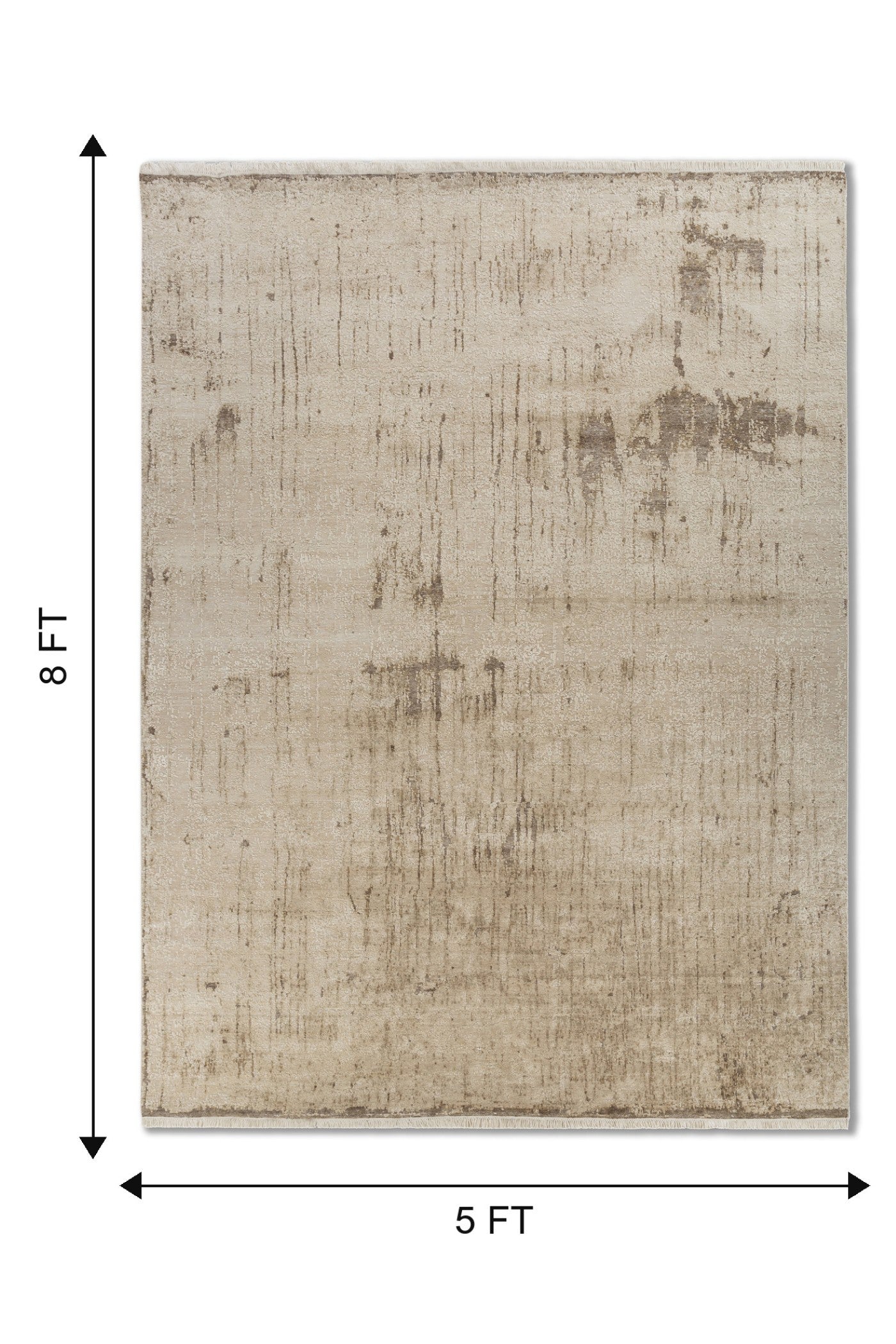 Jaipur Rugs Soft Abstract 5X8 Feet Rug| Beige trace Hand Knotted Rug Carpet For Living Room