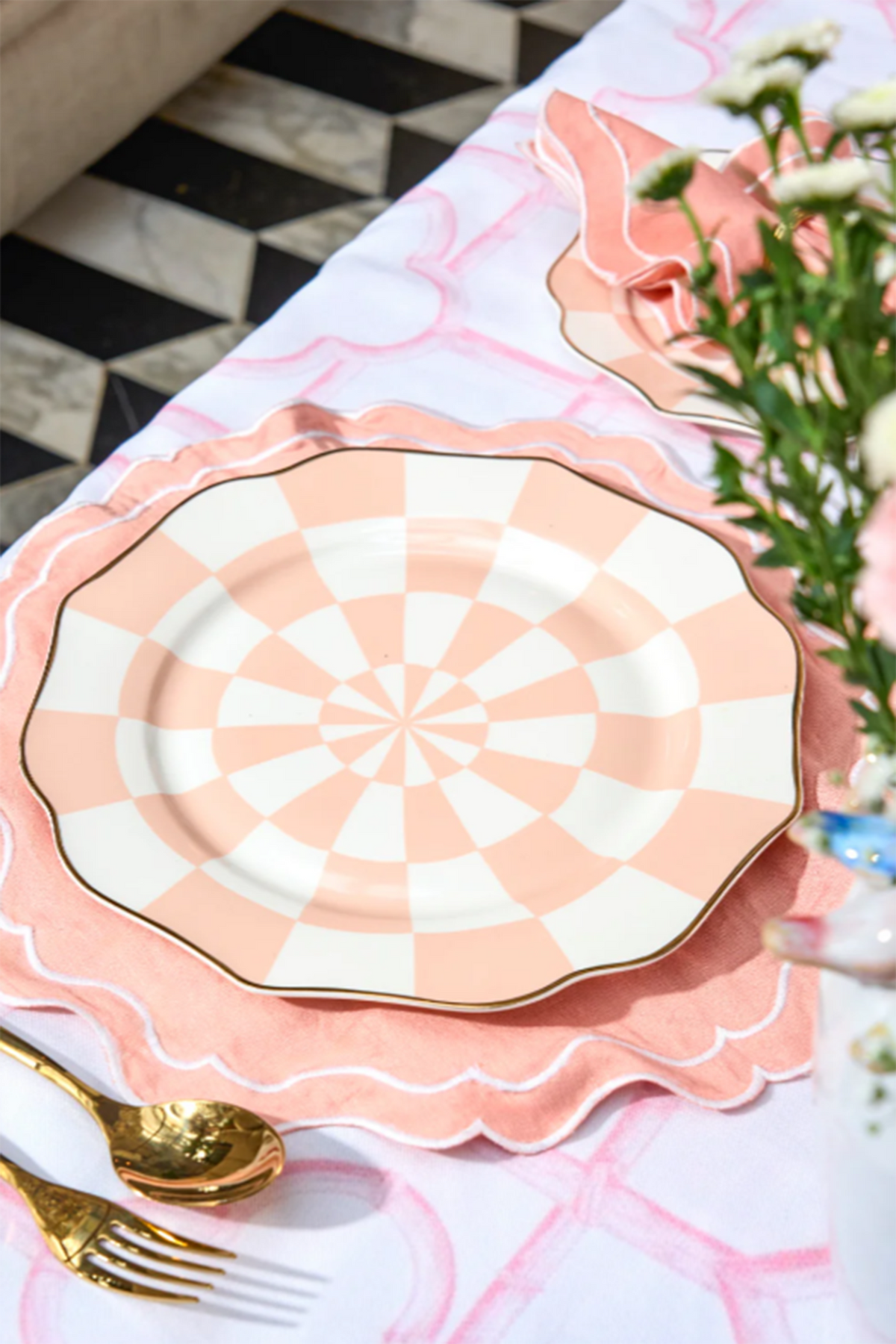 Rose Carousel Dinner Set () Porcelain Pastel Pink Dinner set Of 6