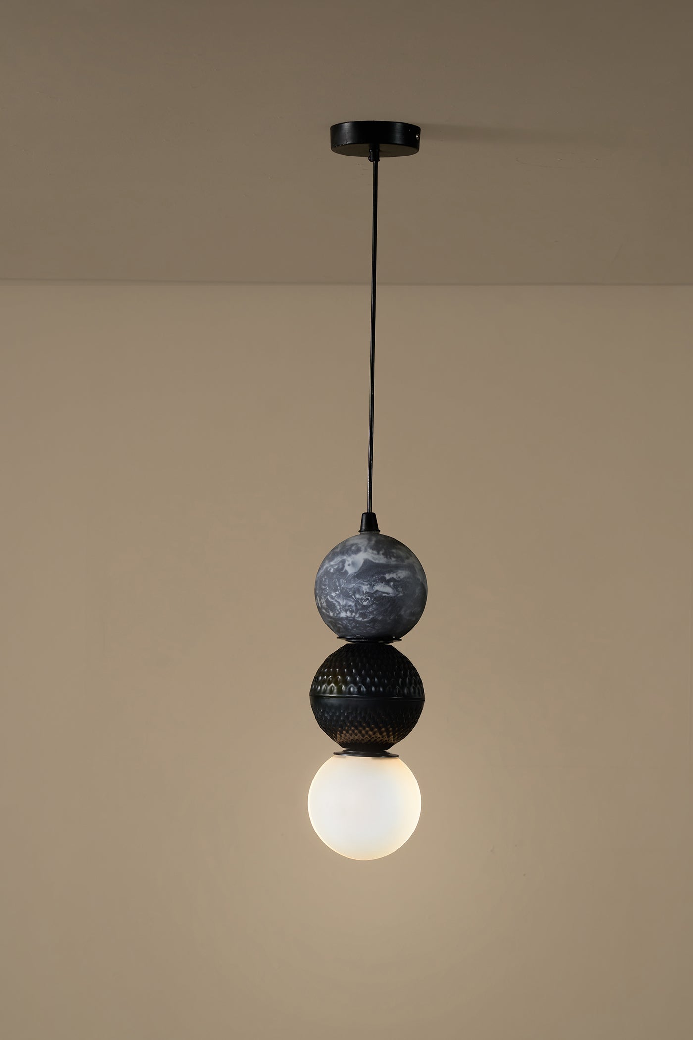 Lagori Black Marble Painting Hanging Lamp