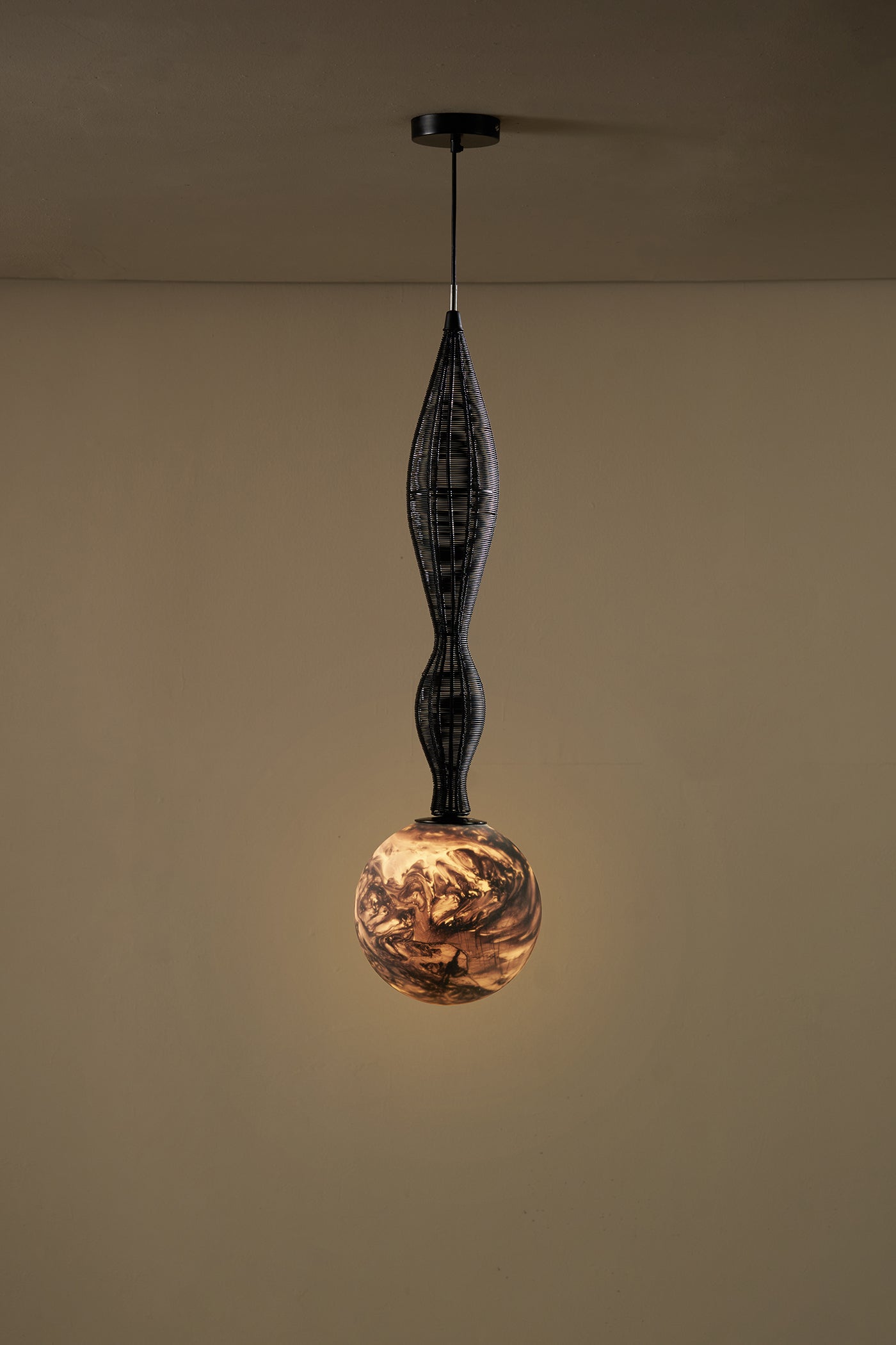 Dawn Small Black Hanging Lamp