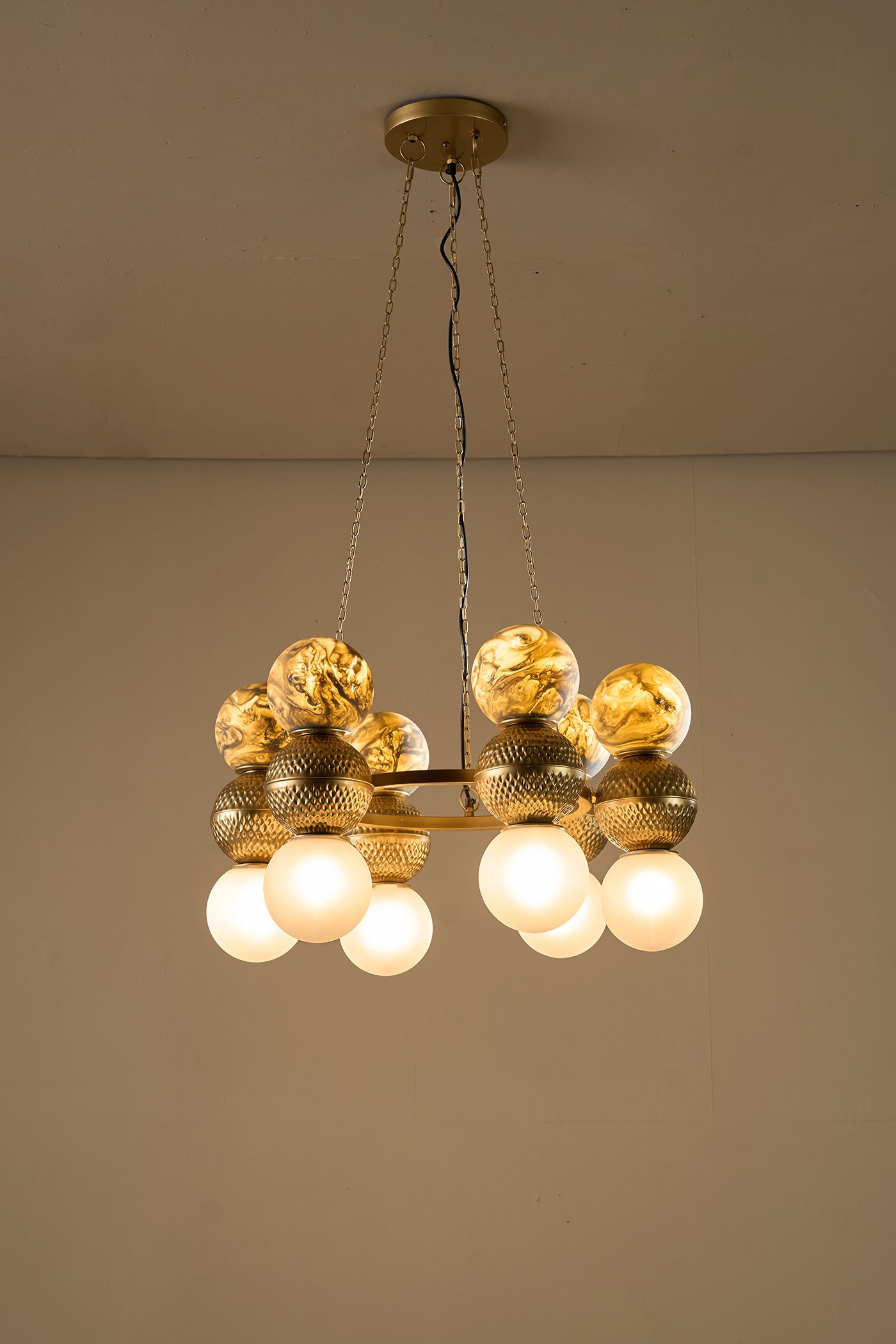 Lagori Gold Marble Painting Chandelier