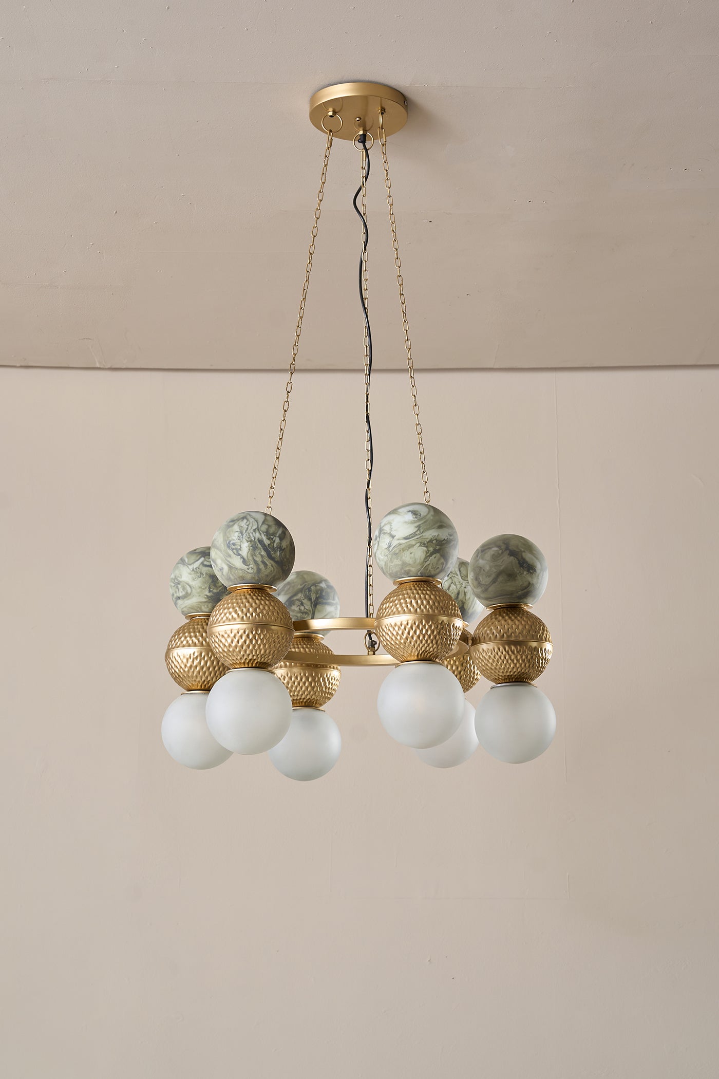 Lagori Gold Marble Painting Chandelier