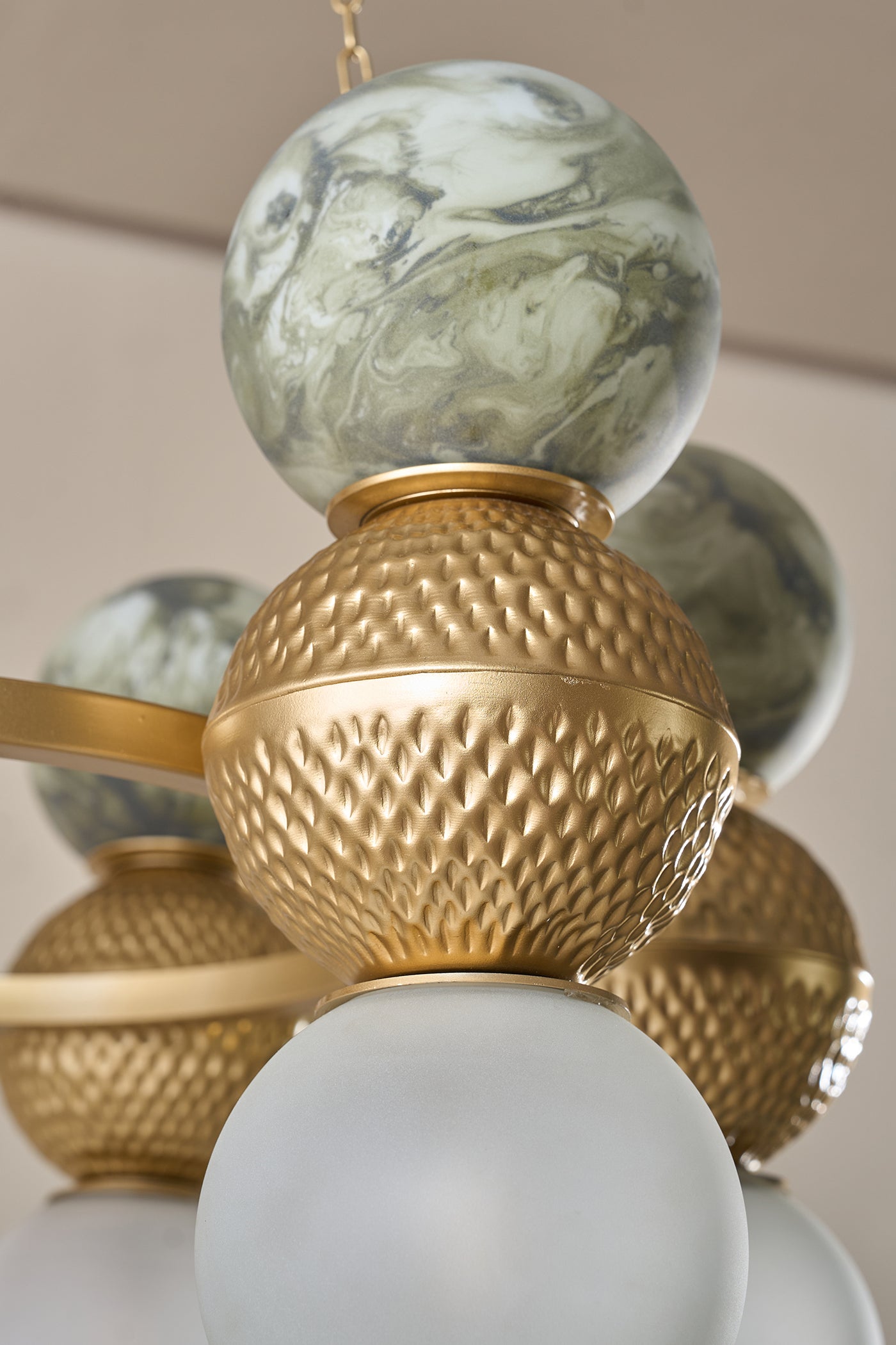 Lagori Gold Marble Painting Chandelier