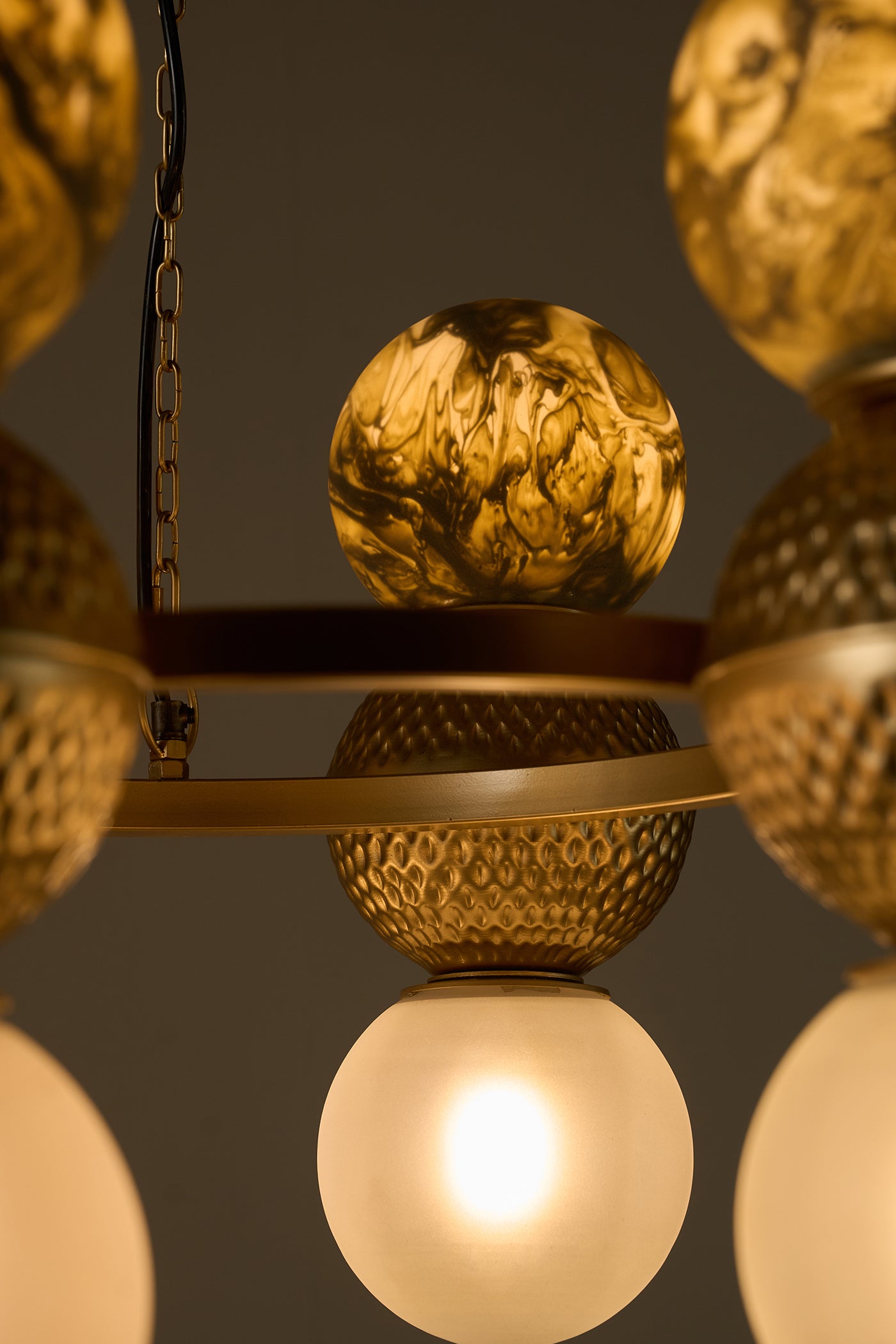 Lagori Gold Marble Painting Chandelier