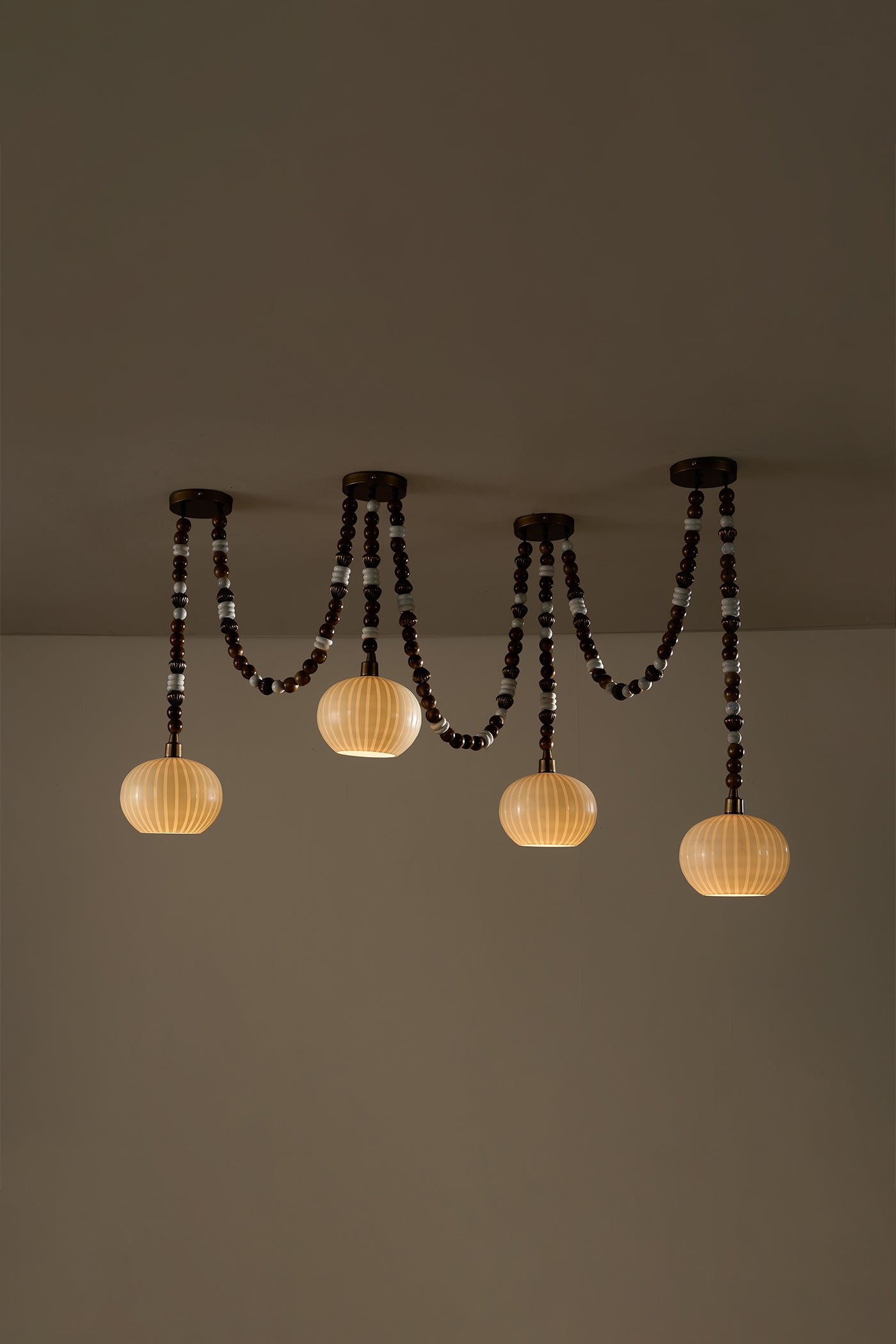 Dhara White and Gold Chandelier