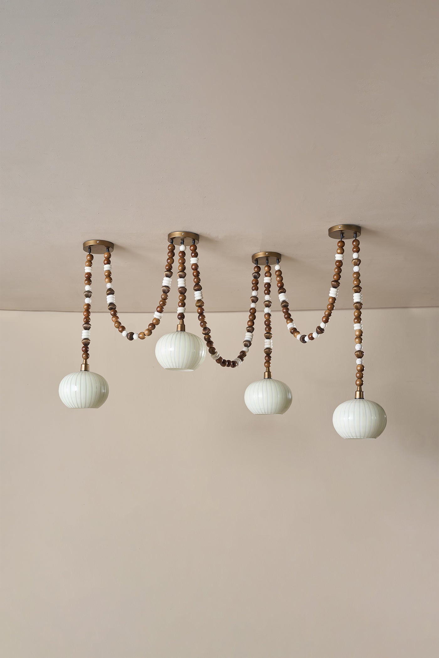 Dhara White and Gold Chandelier